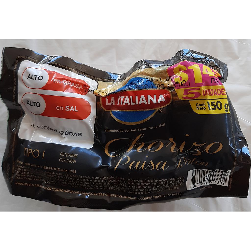CHORIZO LA ITALIANA PAISA 150GR