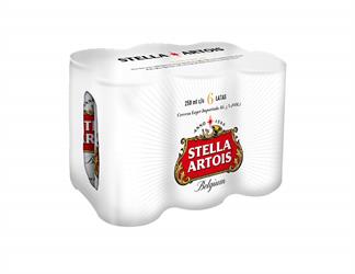 CERVEZA STELLA LATA 250ML SIXPACK