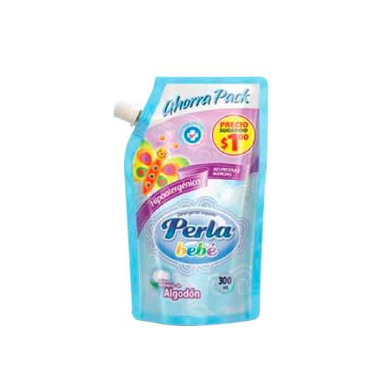 DETERGENTE  PERLA BEBE LIQ ALGODON DOYPACK 300ML