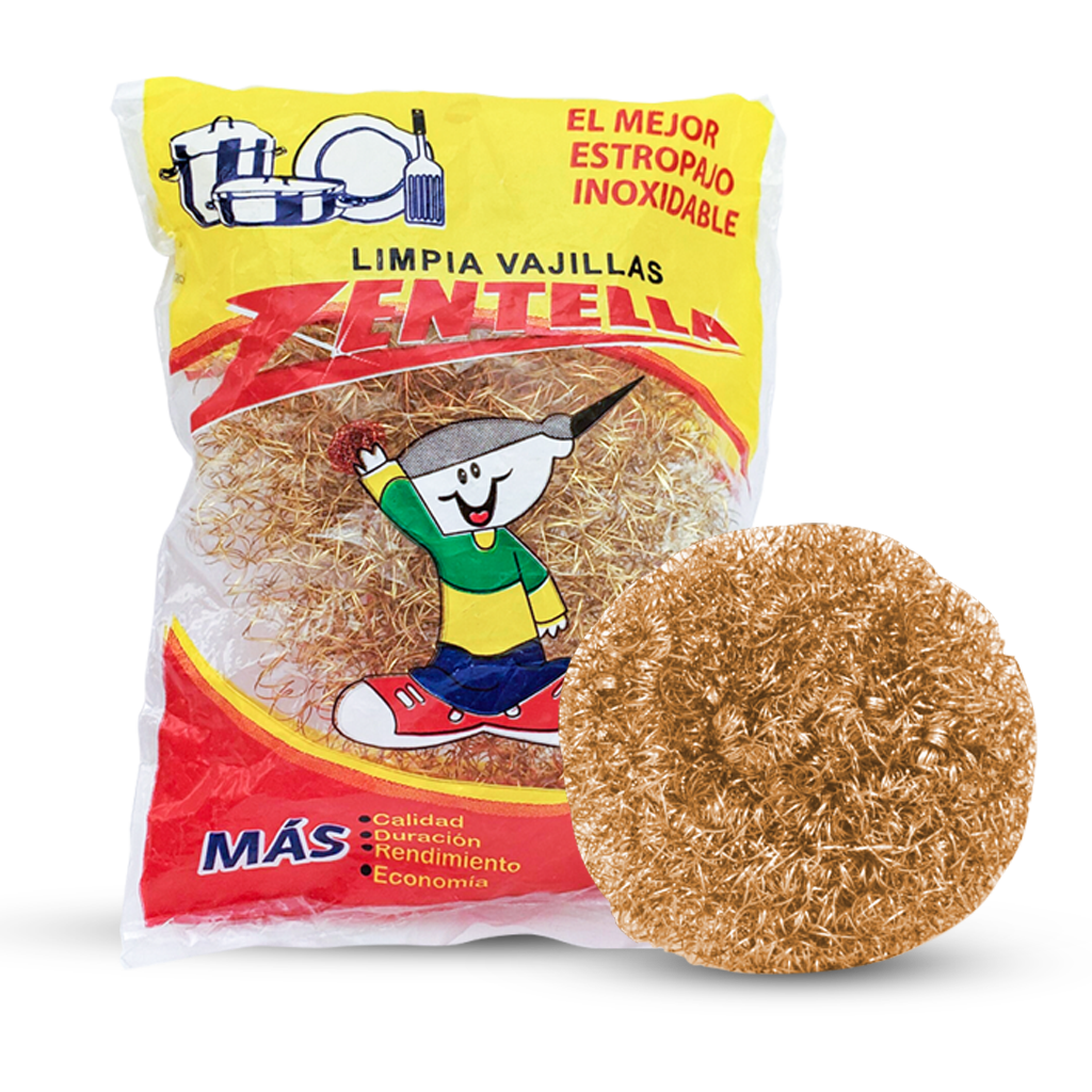 ESTROPAJO LIMPIA VAJILLAS ZENTELLA BRONCE