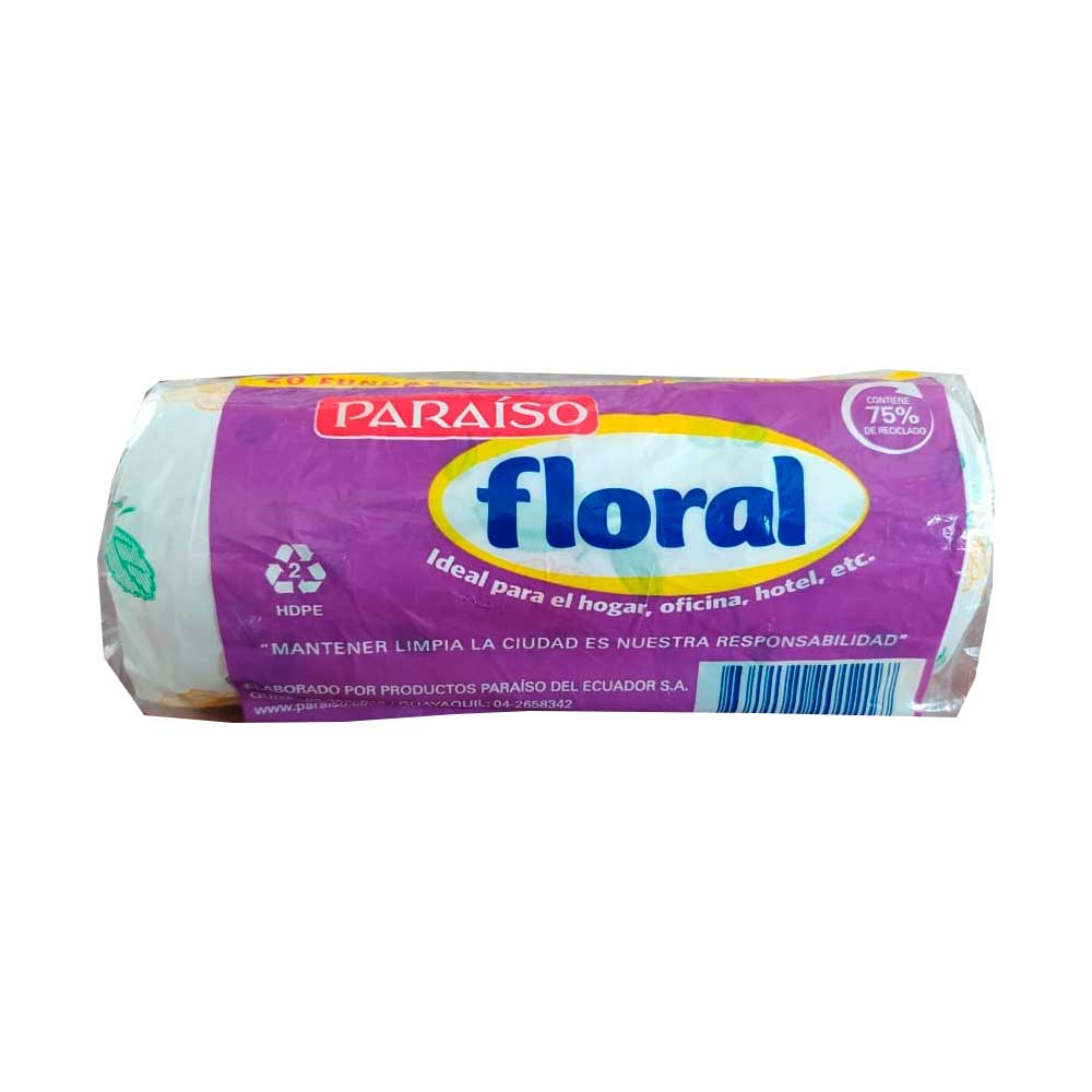 FUNDA DE BASURA FLORAL PARAISO 