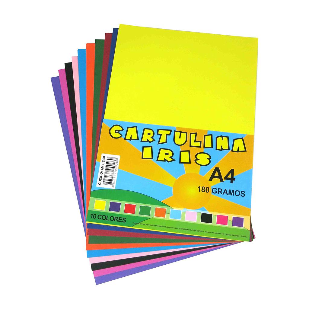 CARTULINA IRIS A4 SURTIDA X10