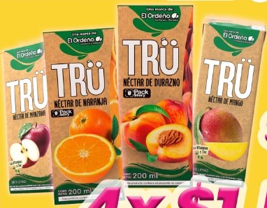 COMBO NECTAR TRU 200ML 4 X $1,50