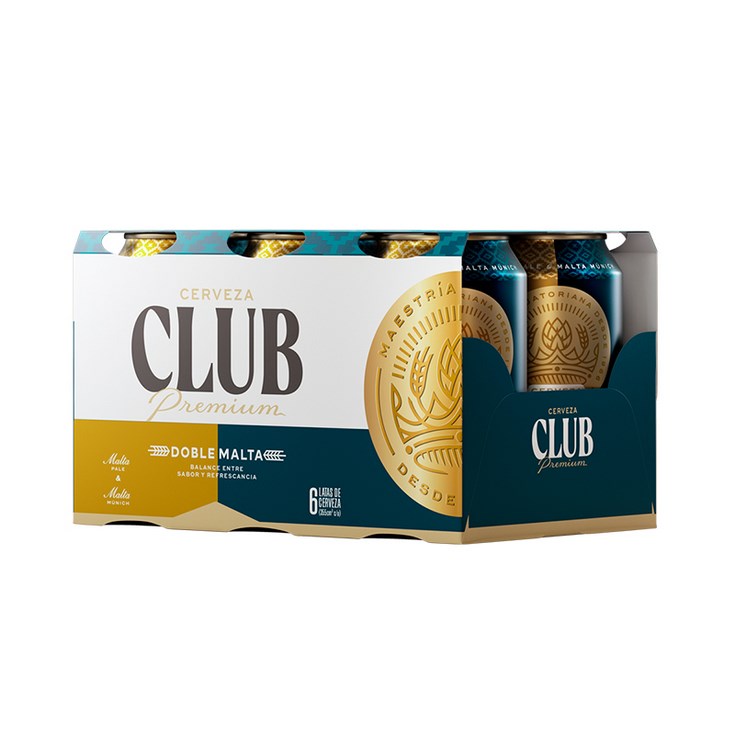 CERVEZA CLUB DOBLE MALTA LATA SIXPACK 355ML