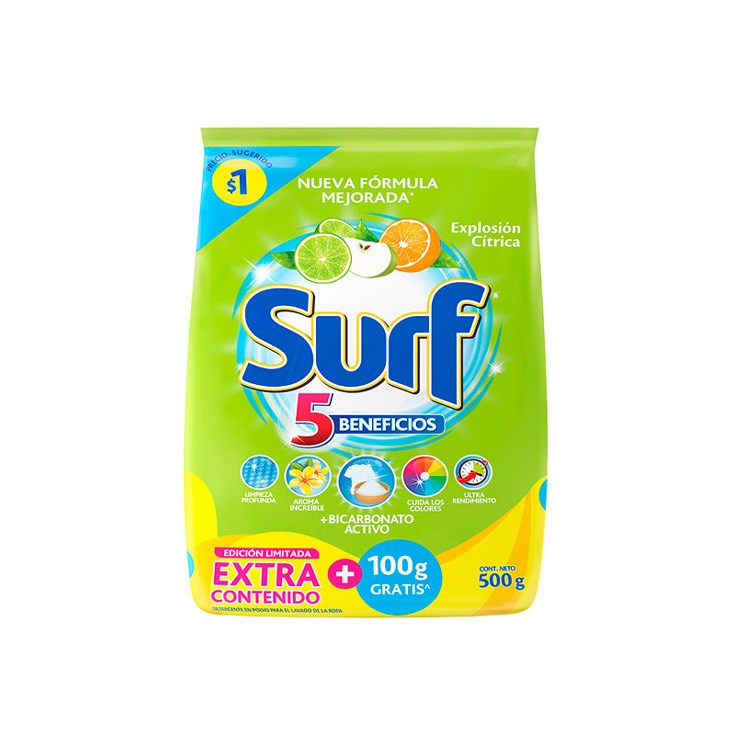 DETERGENTE SURF EXPLOSION CITRICA 400GR