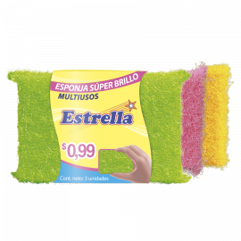 ESPONJA ESTRELLA SUPER BRILLO MULTIUSOS X3