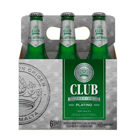 CERVEZA CLUB PLATINO BOTELLA SIXPACK