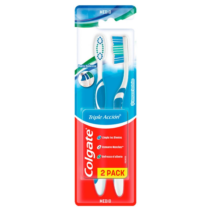 CEPILLO DENTAL COLGATE TRIPLE ACCION MEDIO X2