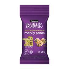 SNACK TRUBALLS MANI Y PASAS BOLITAS 20GR