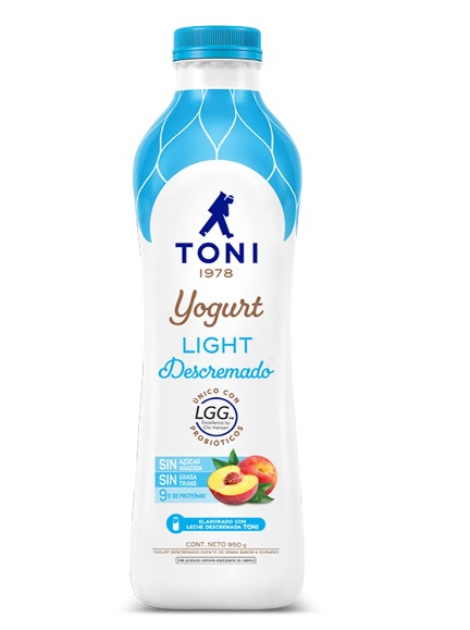 YOGURT TONI 100 DURAZNO DESCREMADO 950ML