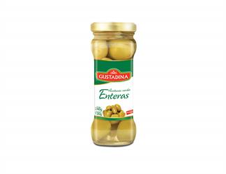 ACEITUNA VERDE ENTERA GUSTADINA FRASCO 240GR