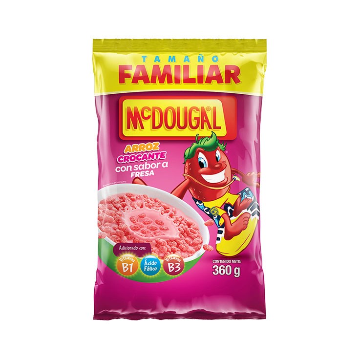 CEREAL MCDOUGAL ARROZ CROCANTE FRESA FUNDA 360GR